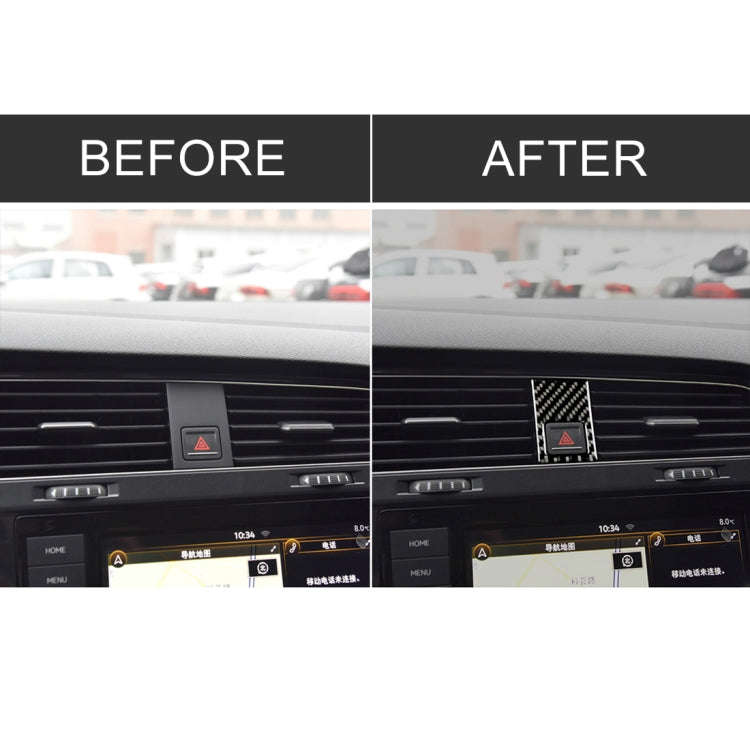 Car Carbon Fiber Emergency Light Frame Decorative Sticker for Volkswagen Golf 7 2013-2017, Left D...