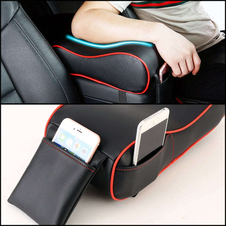 Universal Car PU Leather and Memory Foam Wrapped Armrest Box Car Armrest Box Mat with Phone Holde...