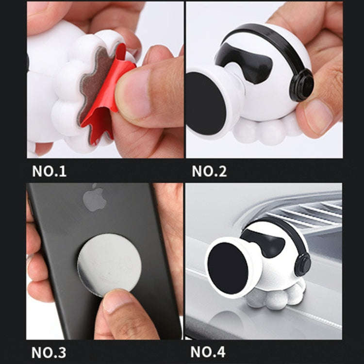 Car Octopus Shape Magnetic Mobile Phone Holder (White)