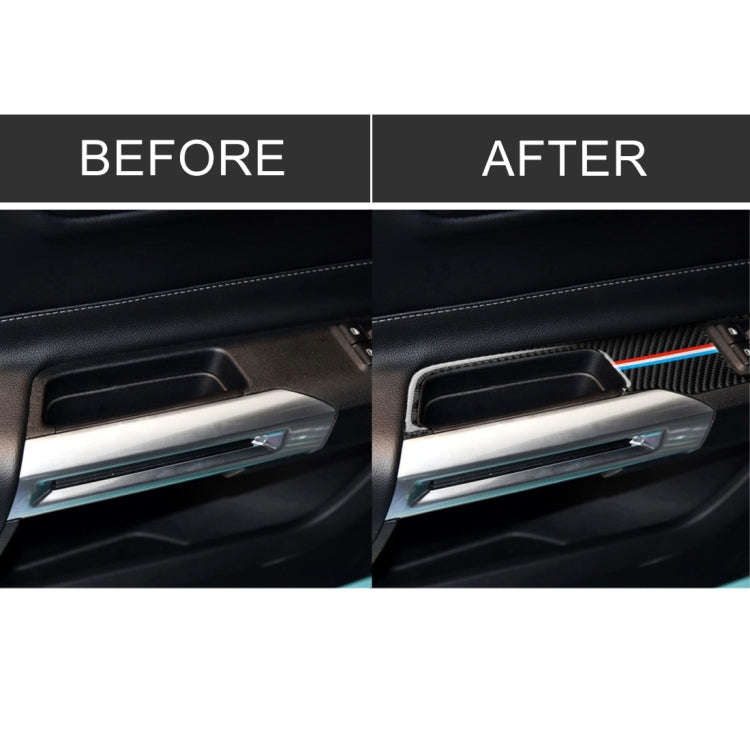 2 PCS Car USA Color Carbon Fiber Window Lift Panel Decorative Sticker for Ford Mustang 2015-2017,...
