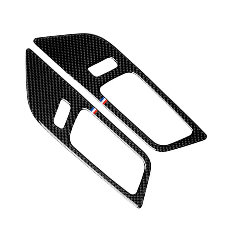 2 PCS Car USA Color Carbon Fiber Door Inner Handles Decorative Sticker for Ford Mustang 2015-2017