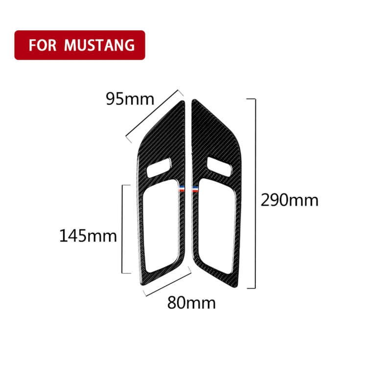 2 PCS Car USA Color Carbon Fiber Door Inner Handles Decorative Sticker for Ford Mustang 2015-2017