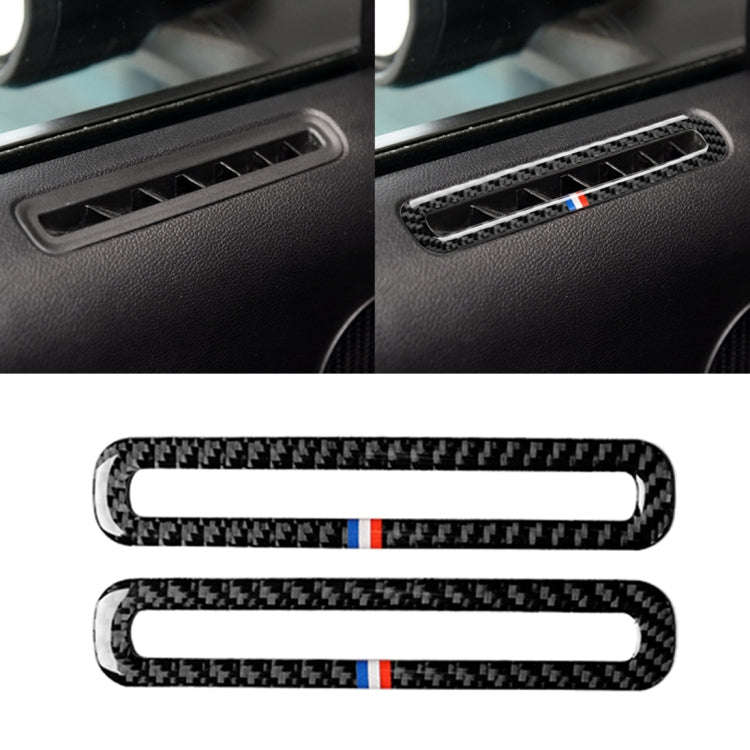 2 PCS Car USA Color Carbon Fiber Door Air Outlet Decorative Sticker for Ford Mustang 2015-2017
