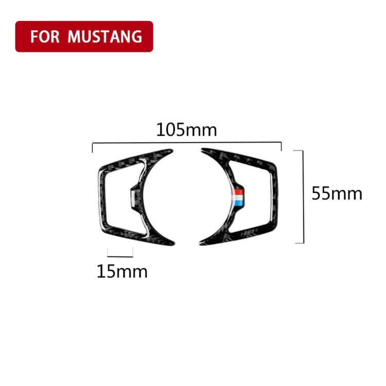2 PCS Car USA Color Carbon Fiber Headlight Frame Decorative Sticker for Ford Mustang 2015-2017