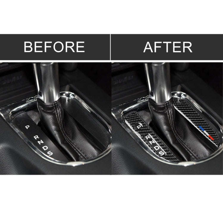 2 PCS Car USA Color Carbon Fiber Gearshift Panel Decorative Sticker for Ford Mustang 2015-2017, L...