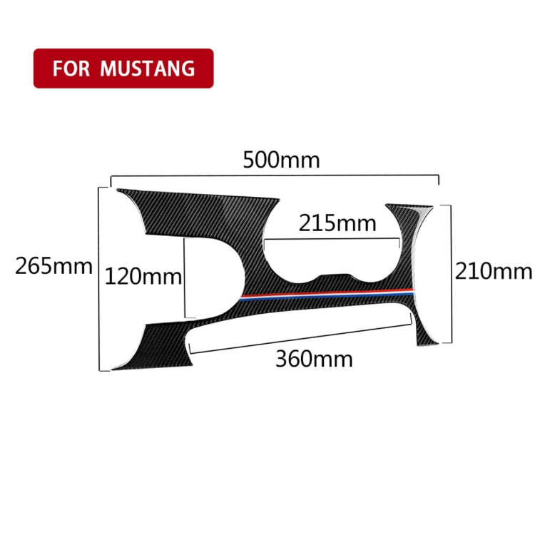 Car USA Color Carbon Fiber Left Drive Gear Position Panel Decorative Sticker for Ford Mustang 201...