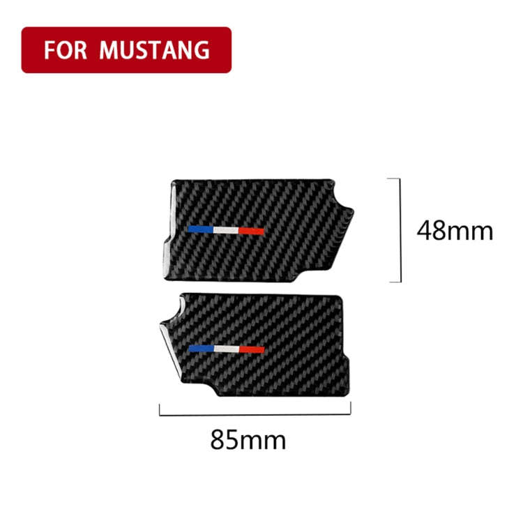 2 PCS Car USA Color Carbon Fiber Door Inner Handle Wrist Panel Decorative Sticker for Ford Mustan...