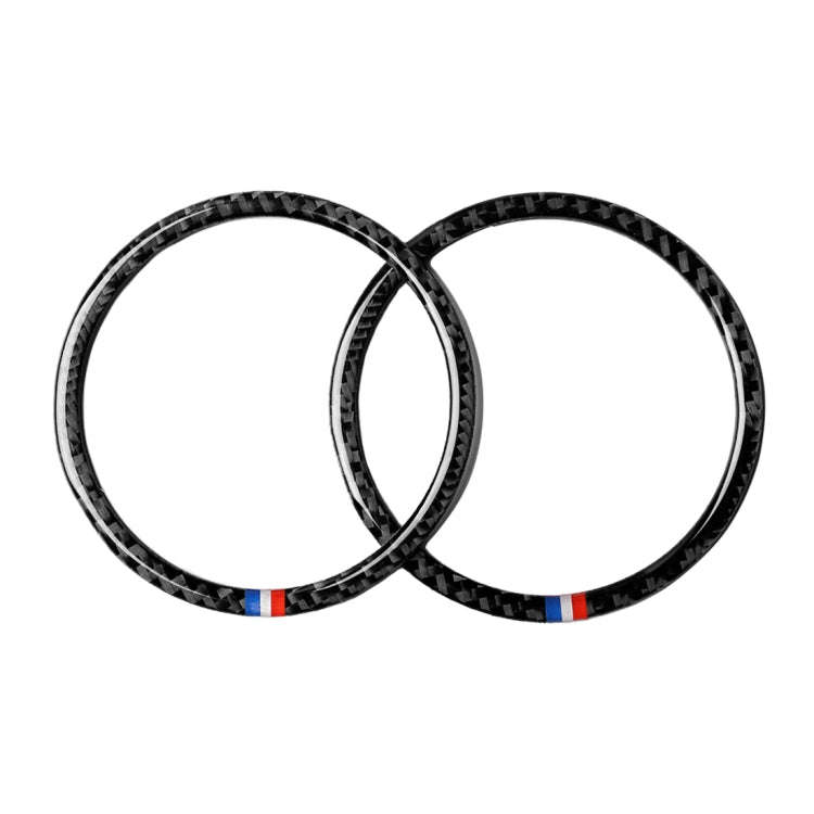 2 PCS Car USA Color Carbon Fiber Horn Ring Decorative Sticker for Ford Mustang 2015-2017