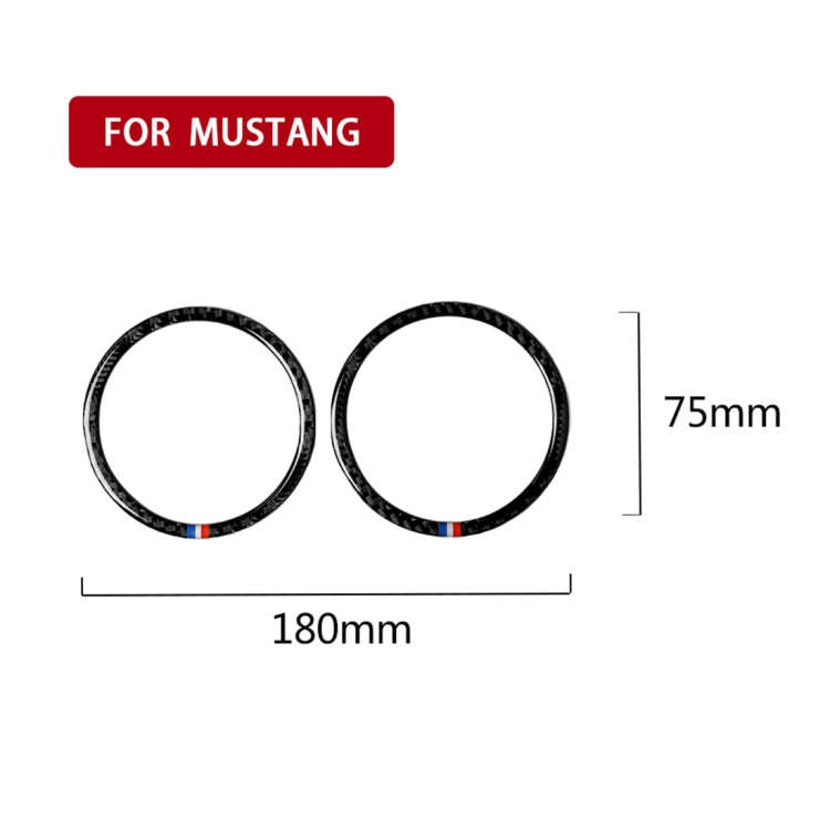 2 PCS Car USA Color Carbon Fiber Horn Ring Decorative Sticker for Ford Mustang 2015-2017