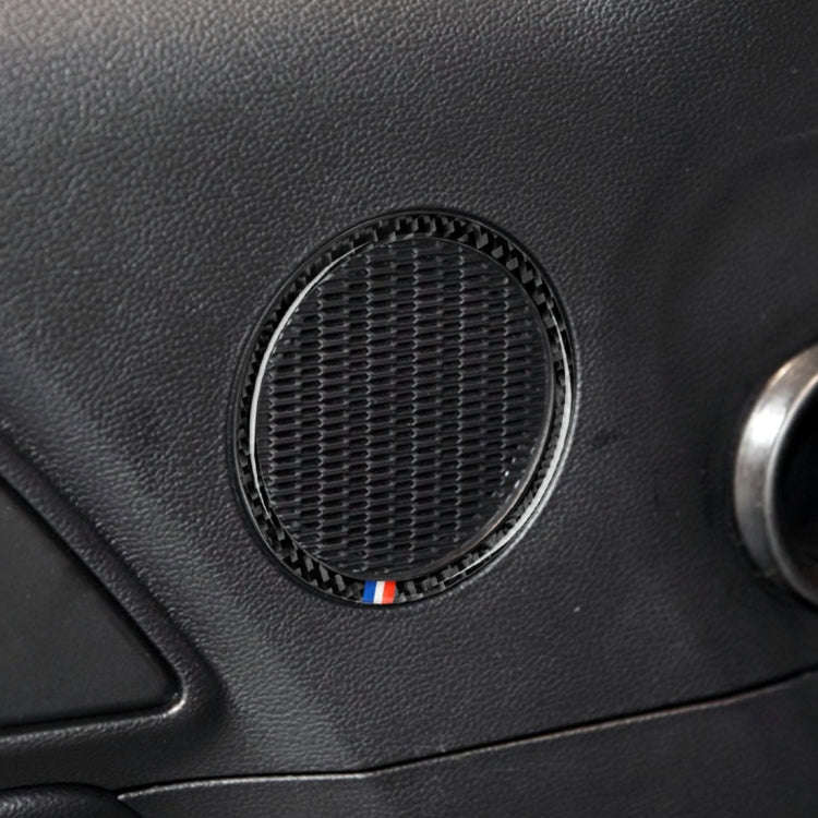 2 PCS Car USA Color Carbon Fiber Horn Ring Decorative Sticker for Ford Mustang 2015-2017