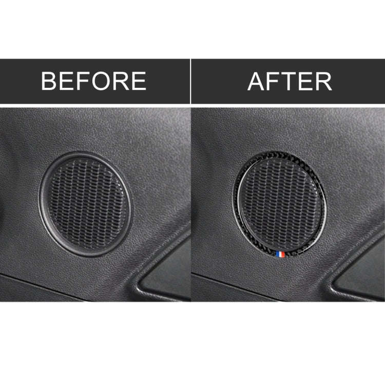 2 PCS Car USA Color Carbon Fiber Horn Ring Decorative Sticker for Ford Mustang 2015-2017