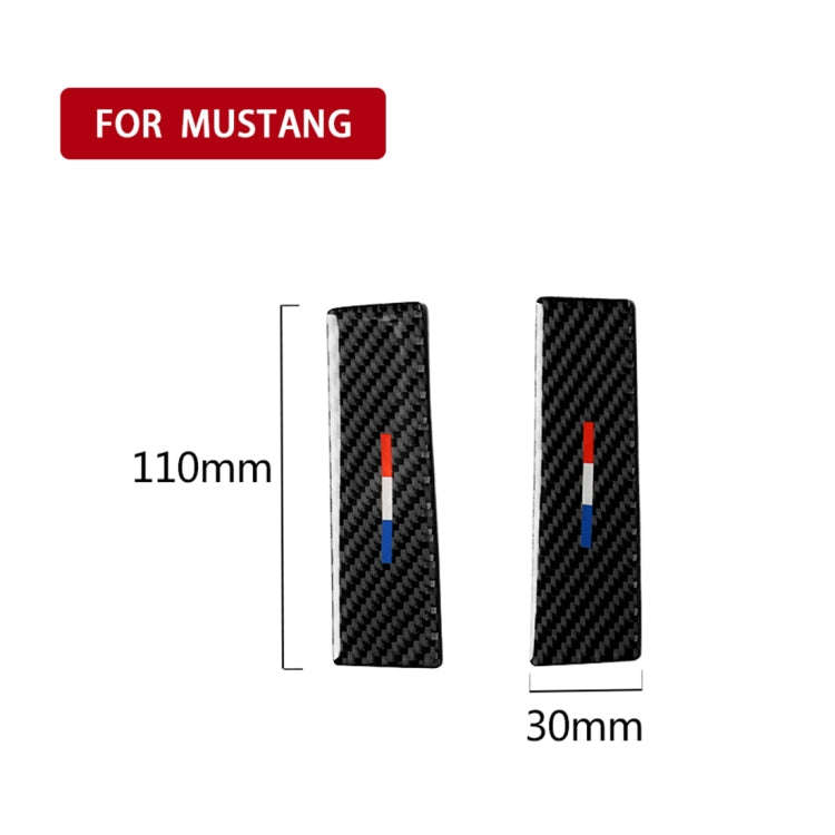 2 PCS Car USA Color Carbon Fiber Central Control Decorative Sticker for Ford Mustang 2015-2017