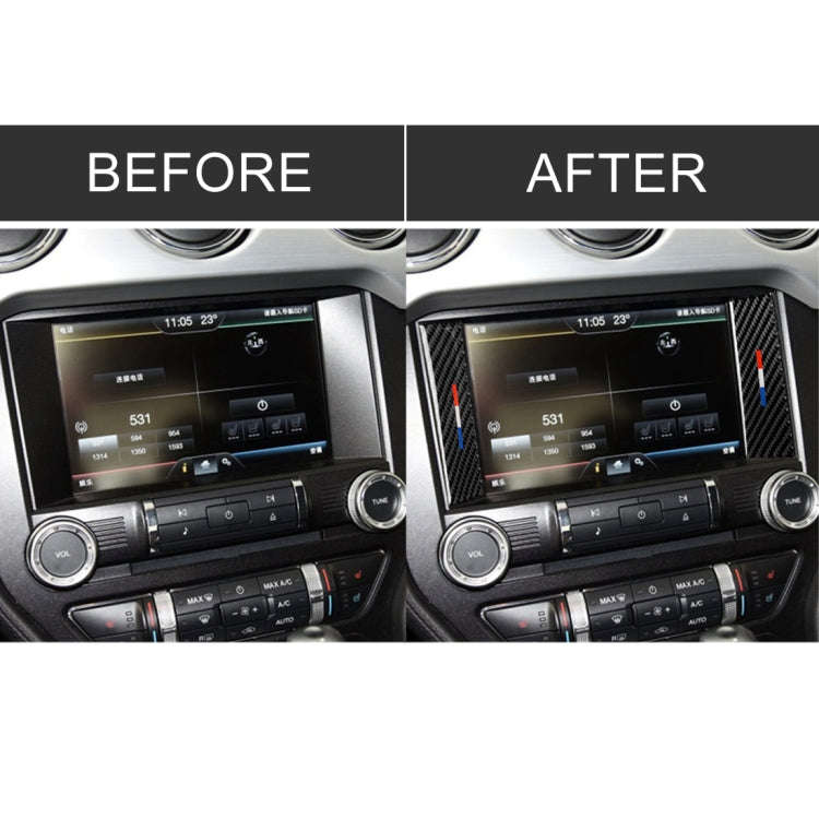 2 PCS Car USA Color Carbon Fiber Central Control Decorative Sticker for Ford Mustang 2015-2017