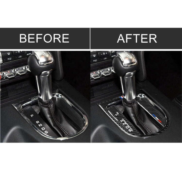 3 PCS Car USA Color Carbon Fiber Gearshift Panel Frame Decorative Sticker for Ford Mustang 2015-2...