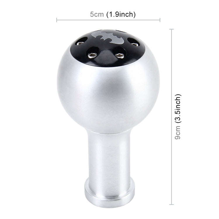 Universal Vehicle Car Bat Pattern Shifter Cover Manual Automatic Aluminum Gear Shift Knob(Silver)...