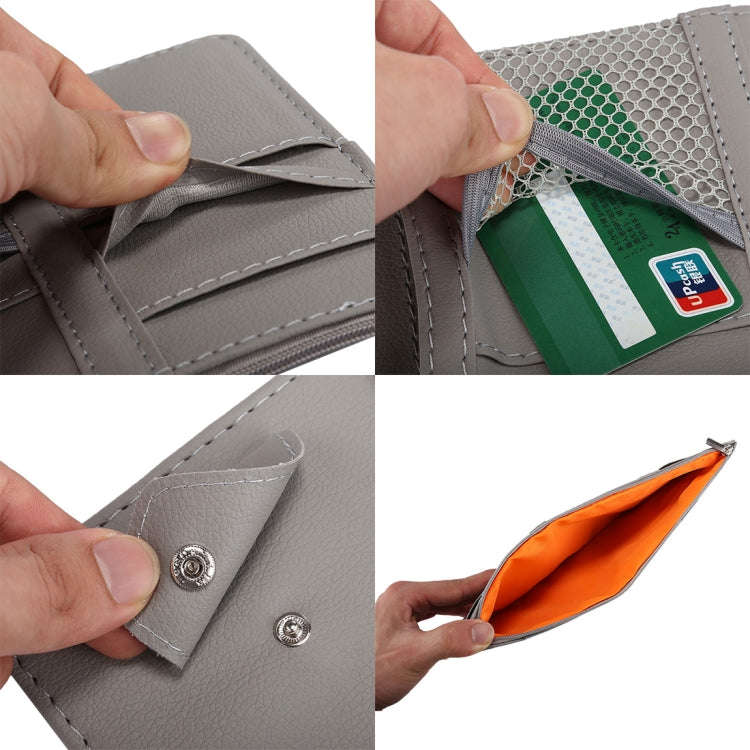 Car Sun Visor Board Paper Tissue Box CD Case Zipper Holder Card Bag Organizer (Grey)