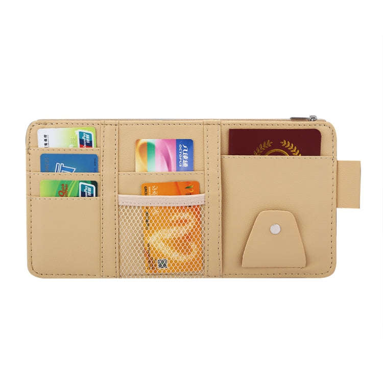 Car Sun Visor Board Paper Tissue Box CD Case Zipper Holder Card Bag Organizer (Yellow)