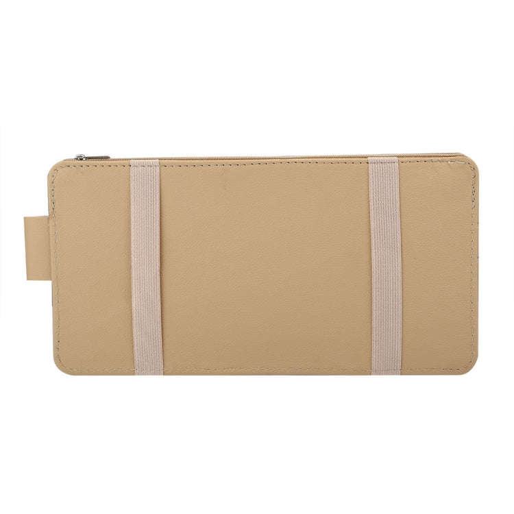 Car Sun Visor Board Paper Tissue Box CD Case Zipper Holder Card Bag Organizer (Yellow)