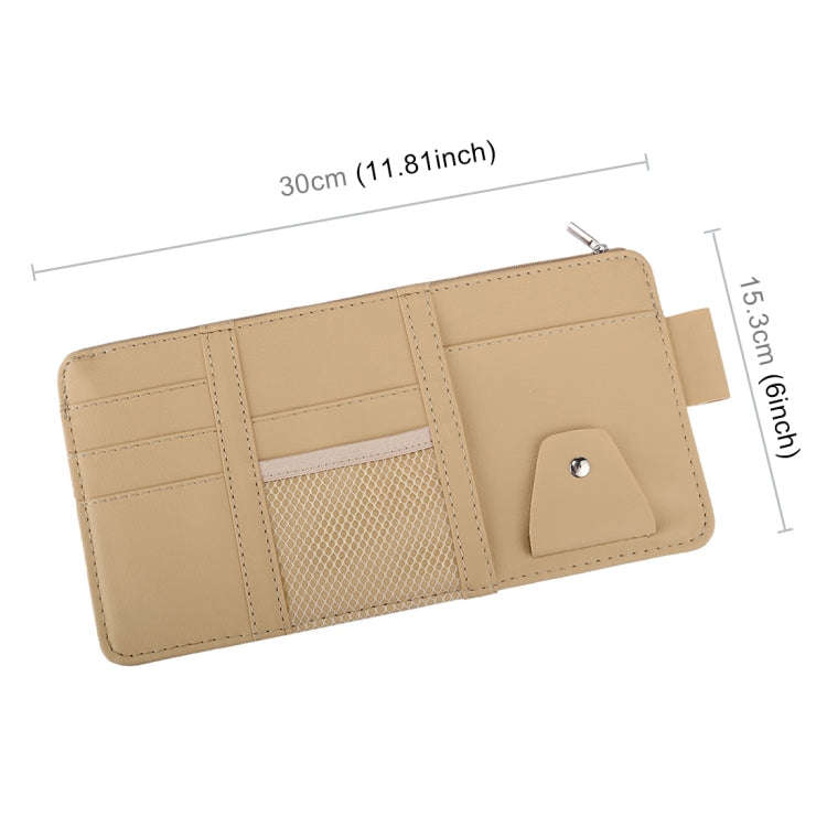 Car Sun Visor Board Paper Tissue Box CD Case Zipper Holder Card Bag Organizer (Yellow)