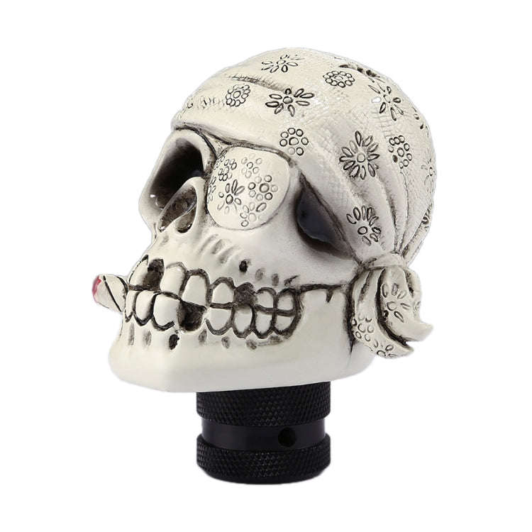 Pirate Skull Shaped Universal Vehicle Car Shifter Cover Manual Automatic Gear Shift Knob (White)