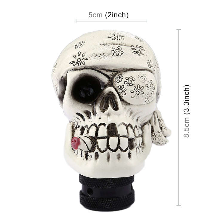 Pirate Skull Shaped Universal Vehicle Car Shifter Cover Manual Automatic Gear Shift Knob (White)