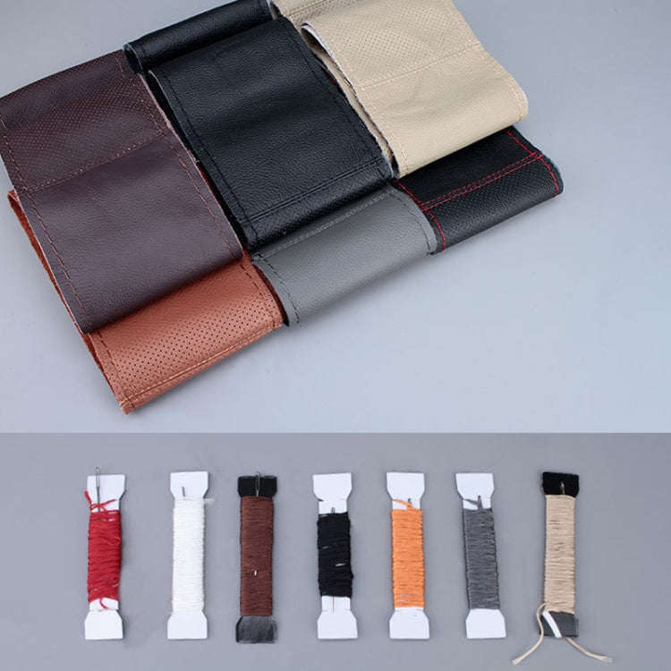 Car Universal Genuine Leather Hand-stitched Steering Wheel Cover The First Layer of Cowhide Laser...