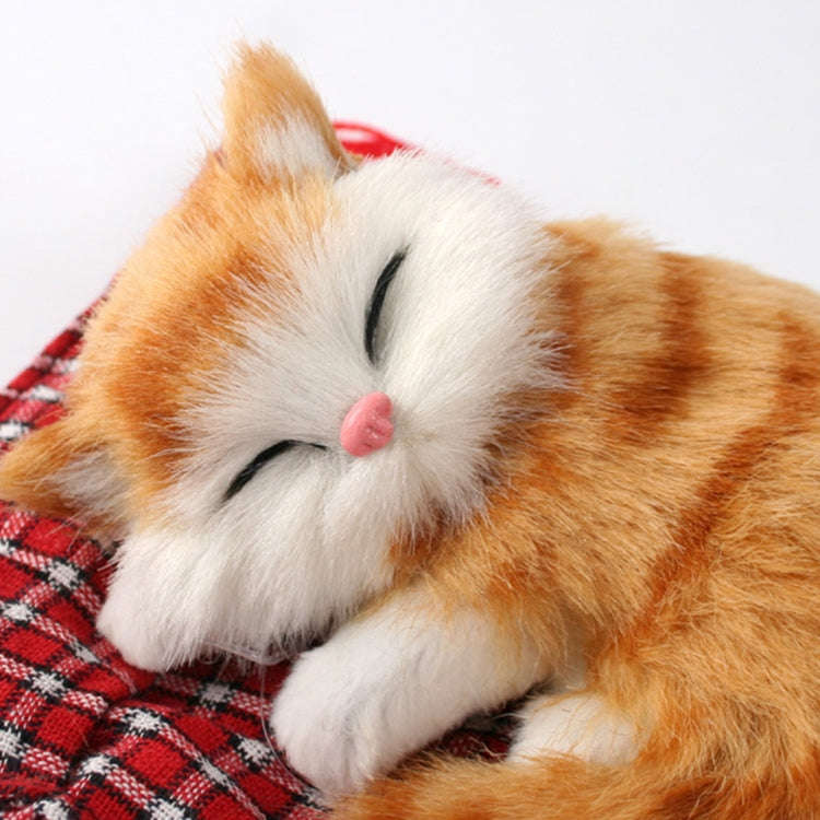 Lovely Simulation Animal Doll Plush Sleeping Cats Toy Cat Mat Doll Decorations Stuffed Toys Car D...