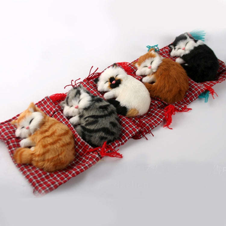 Lovely Simulation Animal Doll Plush Sleeping Cats Toy Cat Mat Doll Decorations Stuffed Toys Car D...