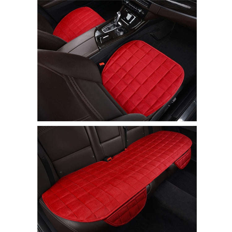 3 PCS / Set  Warm Car Seat Cover Cushion Five Seats Universal Two Front Row Seat Covers and One B...
