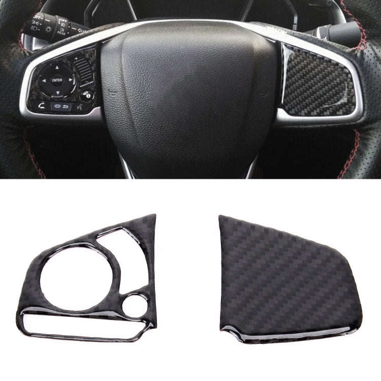 2 in 1 Carbon Fiber Steering Wheel Button Trim Interior DIY Sticker for Honda Civic 10th Gen 2016...