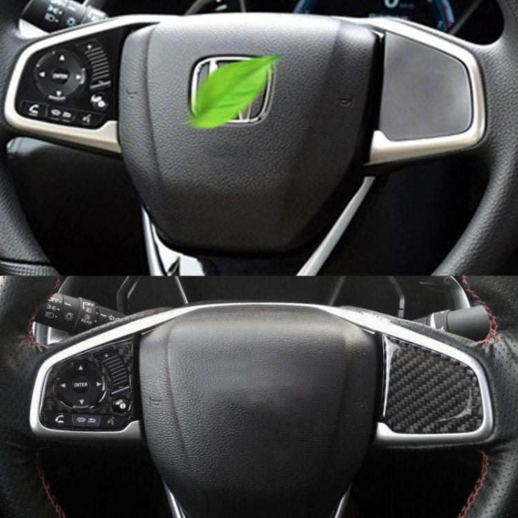 2 in 1 Carbon Fiber Steering Wheel Button Trim Interior DIY Sticker for Honda Civic 10th Gen 2016...
