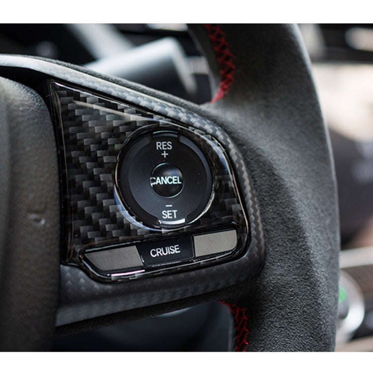 2 in 1 Carbon Fiber Steering Wheel Button Trim Interior DIY Sticker for Honda Civic 10th Gen 2016...