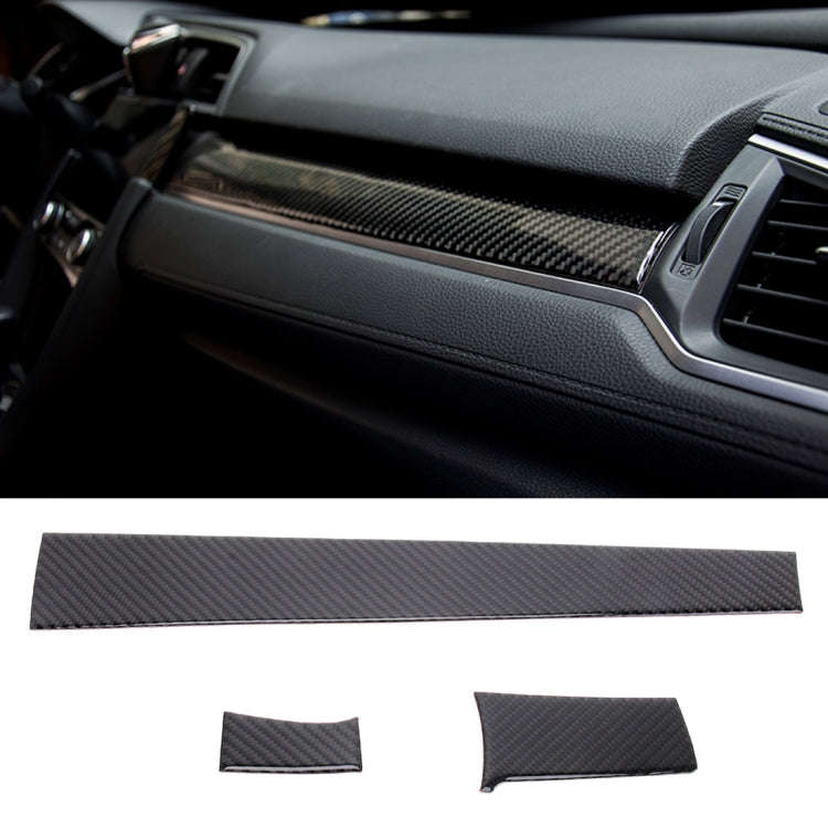 3 in 1 Carbon Fiber Central Control Gears Shift Panel Cover Trim Decals Decorative Sticker for Ho...