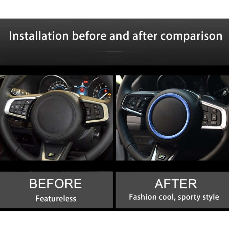 Car Auto Steering Wheel Aluminum Alloy Ring Cover Trim Sticker Decoration for Jaguar(Silver)