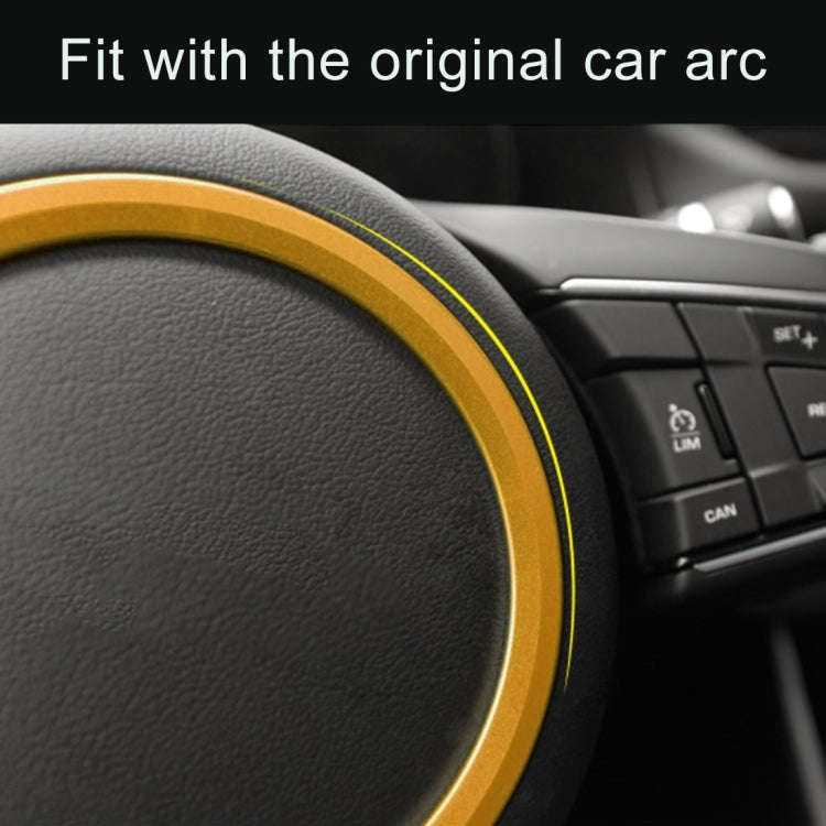 Car Auto Steering Wheel Aluminum Alloy Ring Cover Trim Sticker Decoration for Jaguar(Gold)