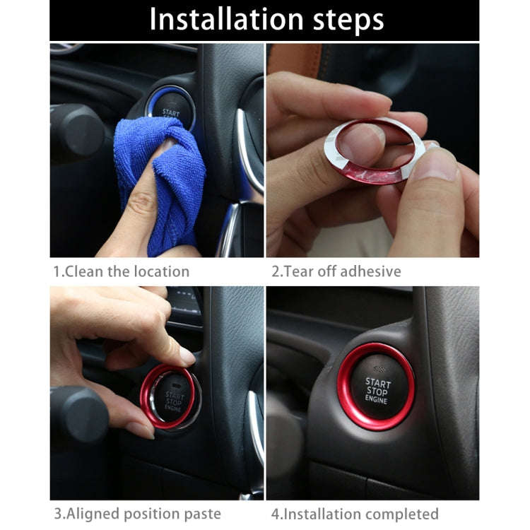 Car Engine Start Key Push Button Ring Trim Aluminum Alloy Sticker Decoration for Mazda CX4 / CX5 ...