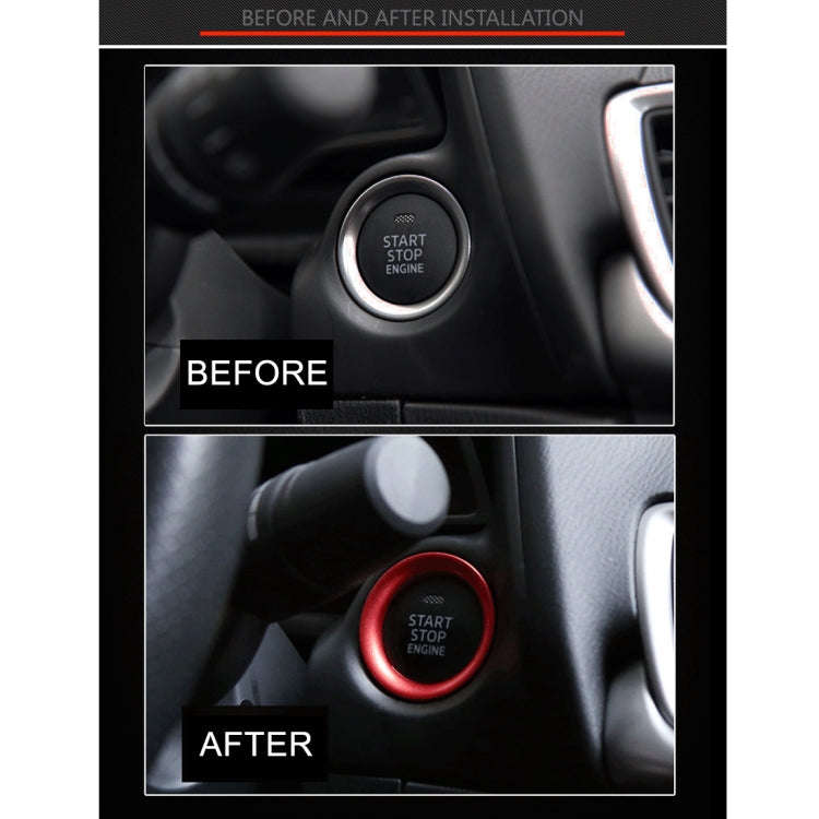 Car Engine Start Key Push Button Ring Trim Aluminum Alloy Sticker Decoration for Mazda CX4 / CX5 ...