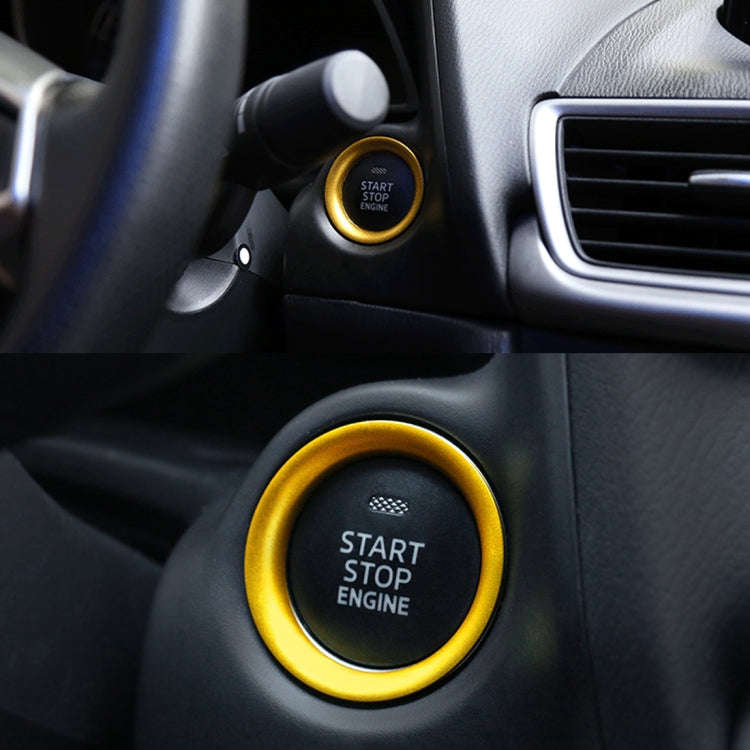 Car Engine Start Key Push Button Ring Trim Aluminum Alloy Sticker Decoration for Mazda CX4 / CX5 ...