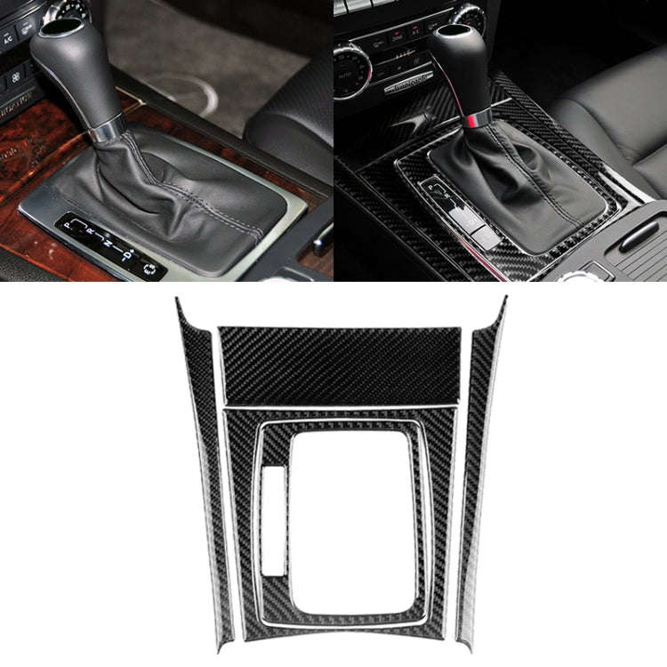 5 PCS Car Carbon Fiber Left Drive Gear Position Panel Decorative Sticker for Mercedes-Benz W204 2...