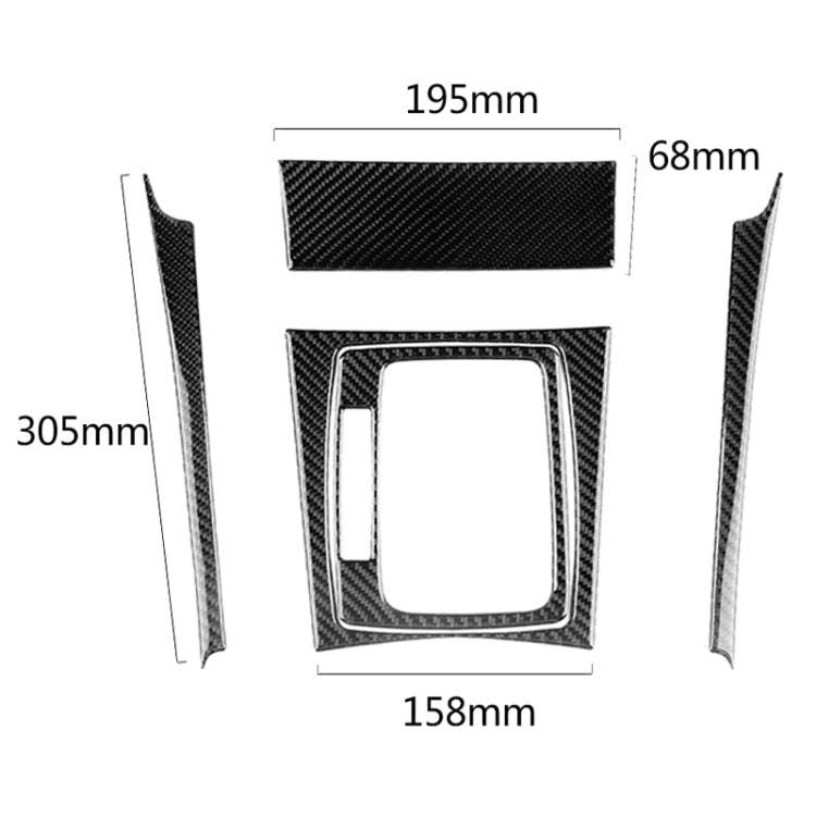 5 PCS Car Carbon Fiber Left Drive Gear Position Panel Decorative Sticker for Mercedes-Benz W204 2...