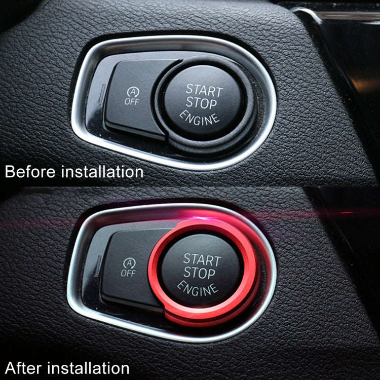 Car Engine Start Key Push Button Ring Trim Aluminum Alloy Sticker Decoration for BMW(Red)