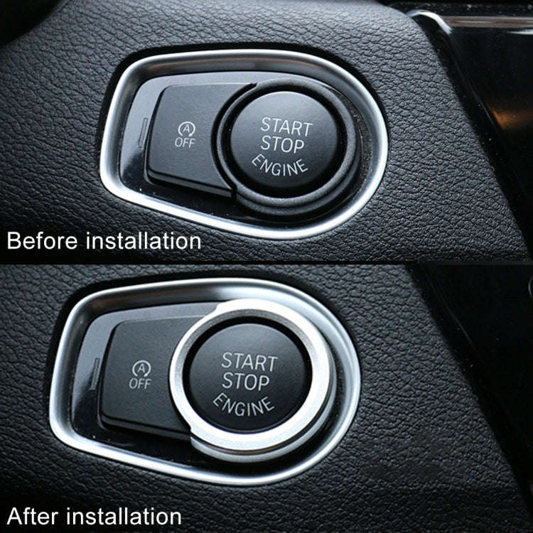 Car Engine Start Key Push Button Ring Trim Aluminum Alloy Sticker Decoration for BMW(Silver)