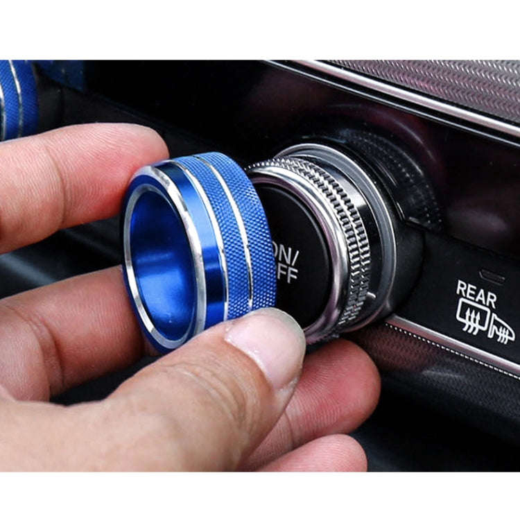 3 PCS Car Aluminum Alloy Air Conditioner Knob Case for Honda Tenth Generation Accord(Blue)