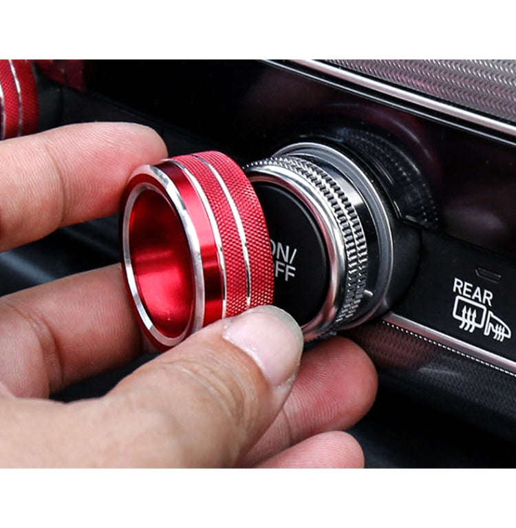 3 PCS Car Aluminum Alloy Air Conditioner Knob Case for Honda Tenth Generation Accord(Red)