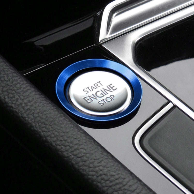Car Engine Start Key Push Button Ring Trim Aluminum Alloy Sticker Decoration for Volkswagen(Blue)