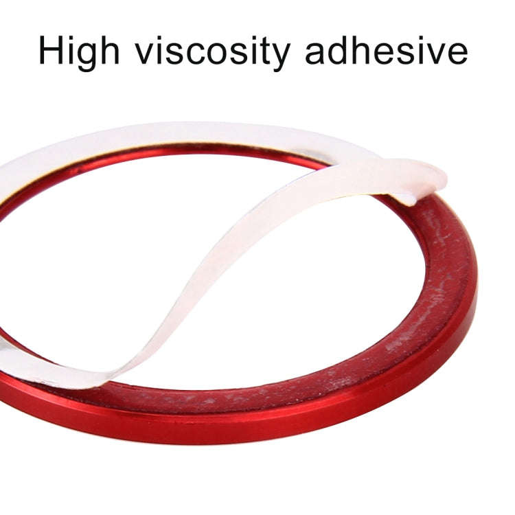 Car Engine Start Key Push Button Ring Trim Aluminum Alloy Sticker Decoration for Volkswagen(Red)