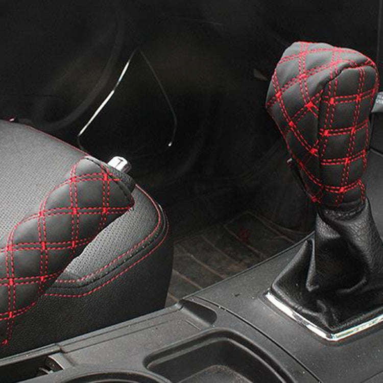 3 PCS Car Hand Brake Cover Shift Knob Gear Stick Cushion Sets Rear View Mirror Sets Cover Car Acc...