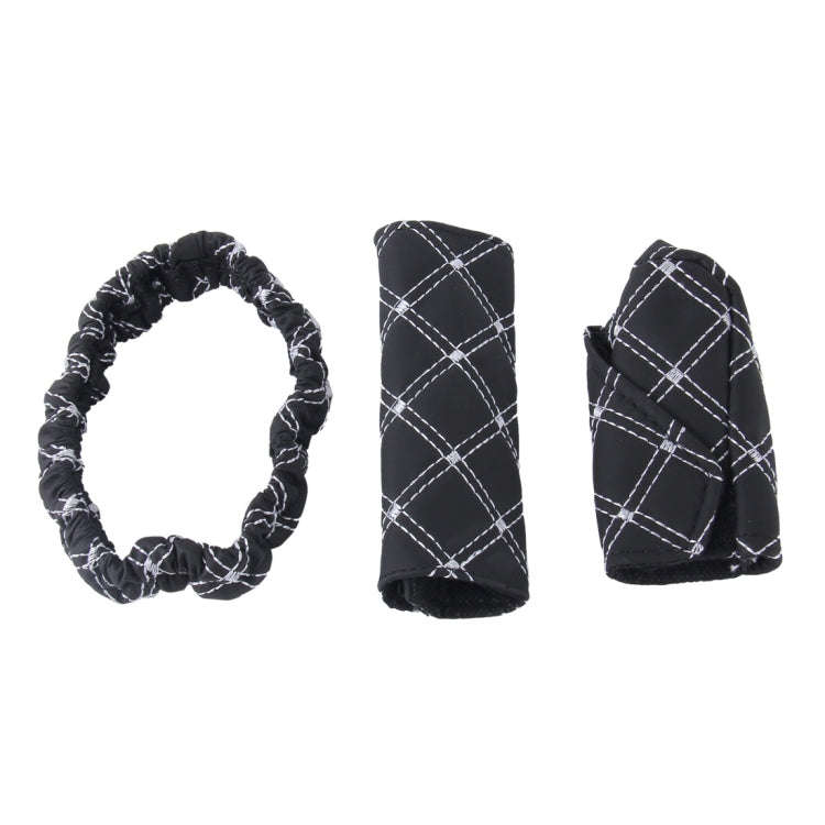 3 PCS Car Hand Brake Cover Shift Knob Gear Stick Cushion Sets Rear View Mirror Sets Cover Car Acc...