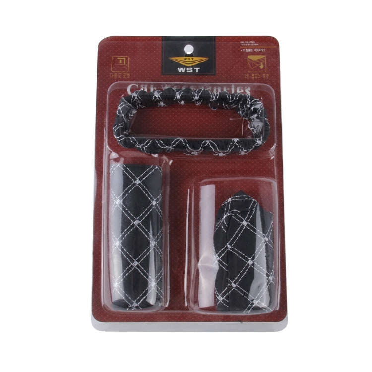 3 PCS Car Hand Brake Cover Shift Knob Gear Stick Cushion Sets Rear View Mirror Sets Cover Car Acc...