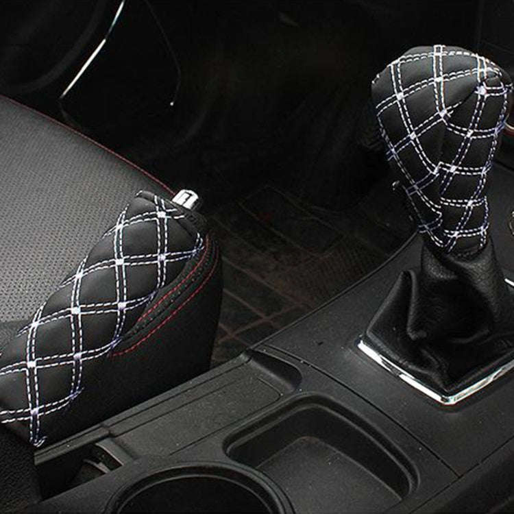 3 PCS Car Hand Brake Cover Shift Knob Gear Stick Cushion Sets Rear View Mirror Sets Cover Car Acc...